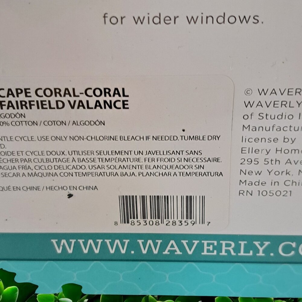 Waverly Cape Coral Fairfield Valance Peach Floral Scalloped Lightweight 78 x 18" - Picture 6 of 10